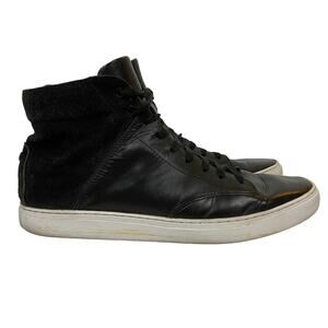 TCG Porter Black Leather High Top Sneakers Shoes Size 11